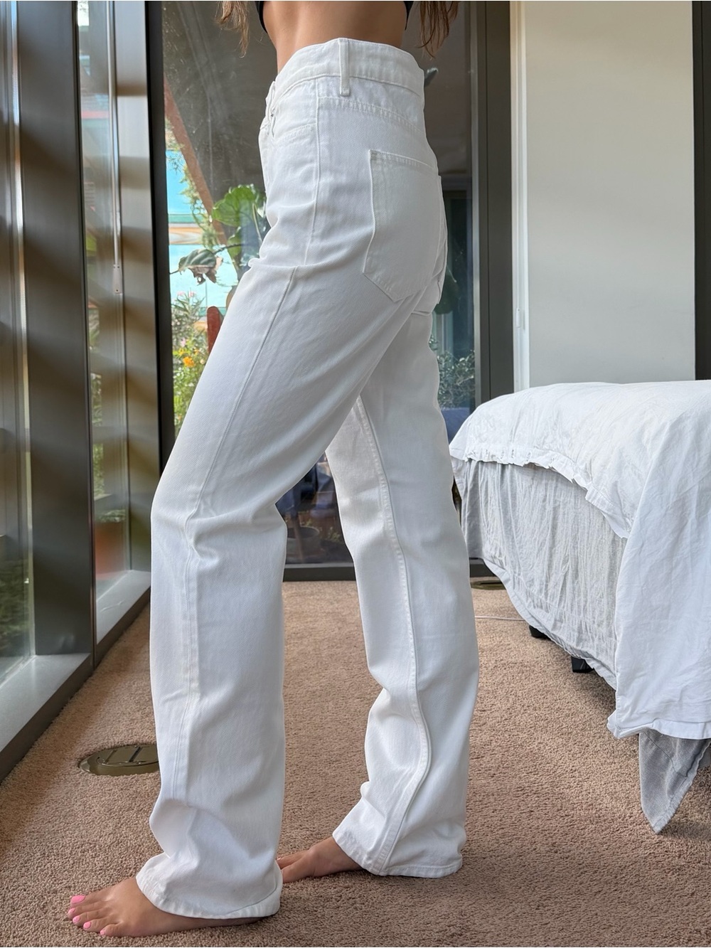 A.L.C White Straight Leg Jeans - Picture 2 of 8